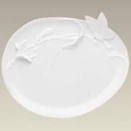 Cream Butterfly Motif oval  Plate