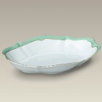 Green　&　Gold　Scalloped　Oval　 Bowl