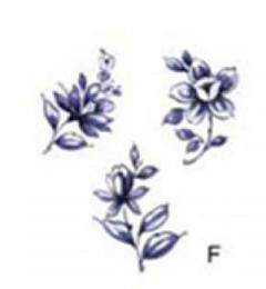 Blue Delft　F　小花　3種各10こ